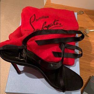 Christian Louboutin strap satin black sandals